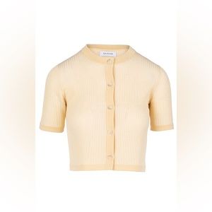 Naadam merino silk short sleeve cropped cardigan